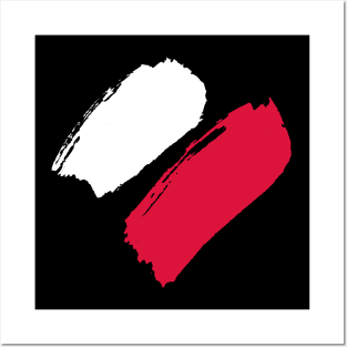 Poland Flag - Brush Painting Style Posters and Art